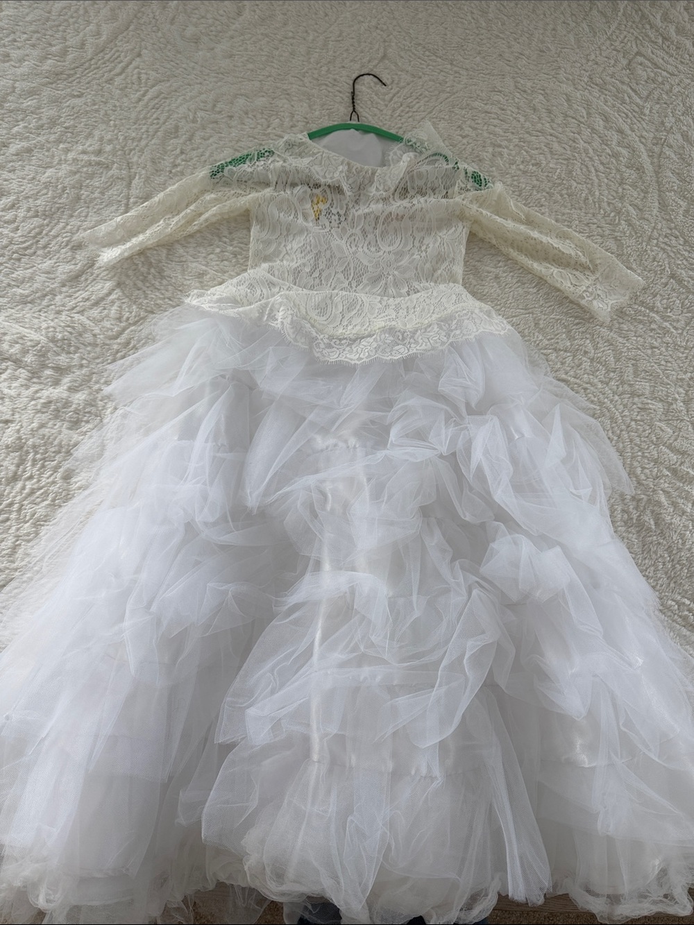 Chasing Fireflies White Lace & Tulle Ruffled Dress